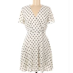 Elegant Polka Dot Wrap Dress